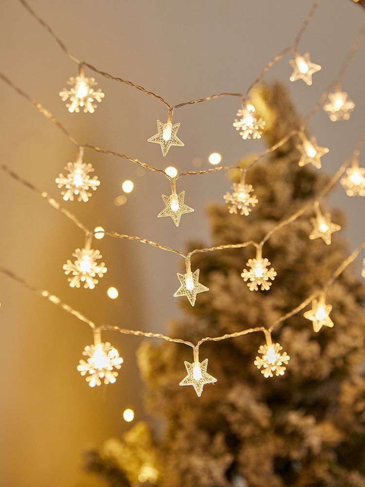Star And Snowflake Light 40 LED 6M Christmas Tree Party Decoration Outdoor USB Batt-2