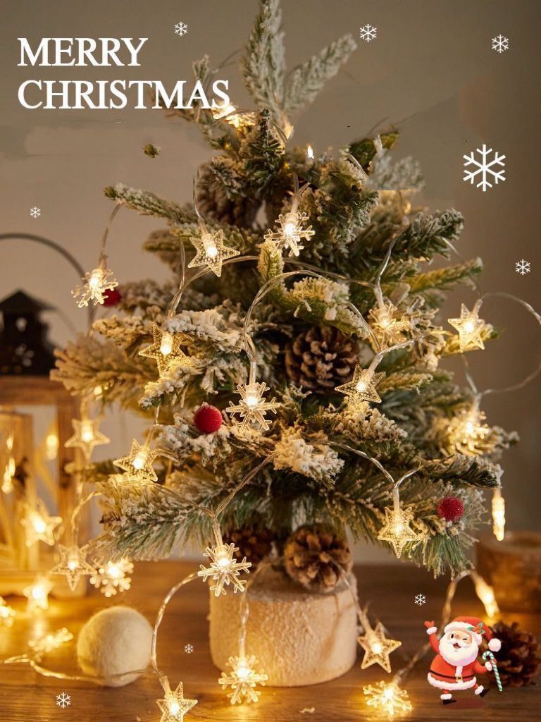 Star And Snowflake Light 40 LED 6M Christmas Tree Party Decoration Outdoor USB Batt-4