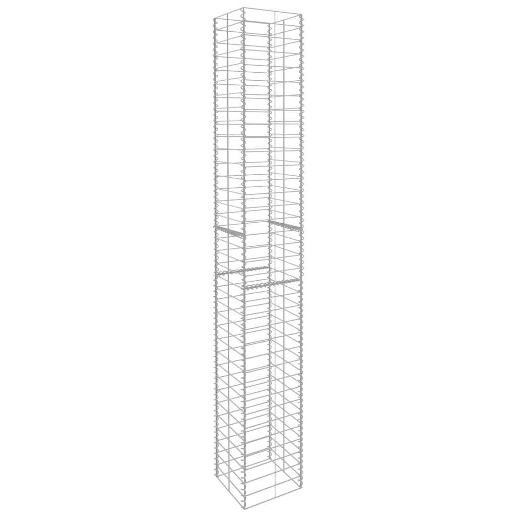 vidaXL Gabion Baskets 3 pcs Galvanized Steel 9.8"x9.8"x77.6"-2