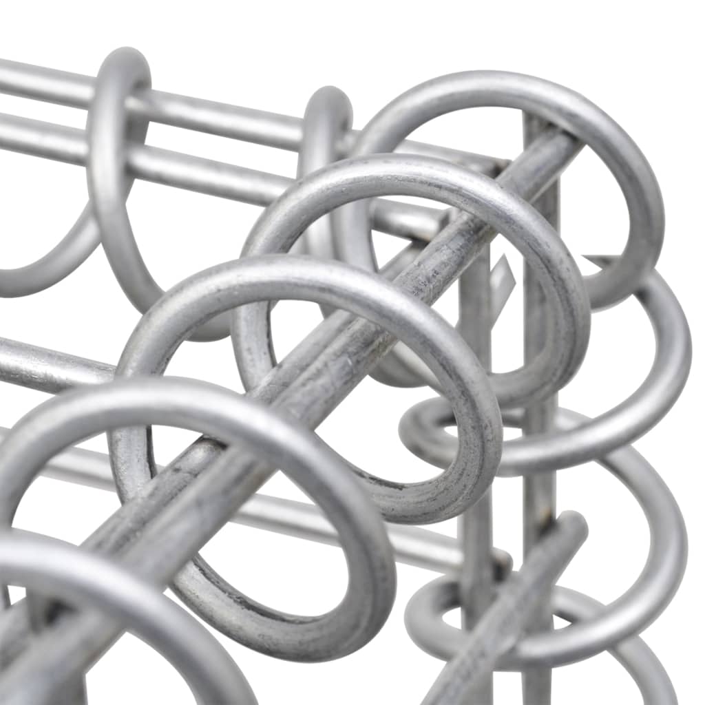 vidaXL Gabion Baskets 3 pcs Galvanized Steel 9.8"x9.8"x77.6"-4