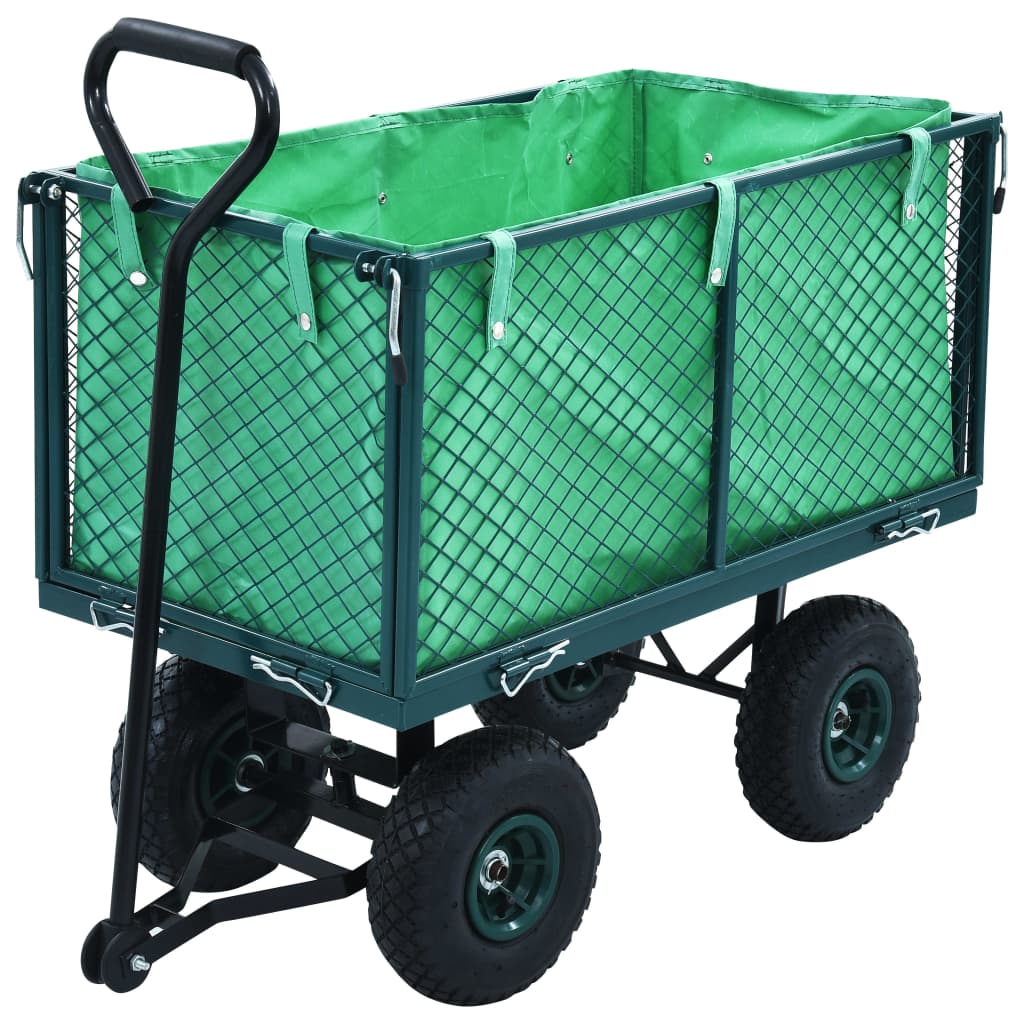 vidaXL Garden Hand Trolley Green 771.6 lb-0