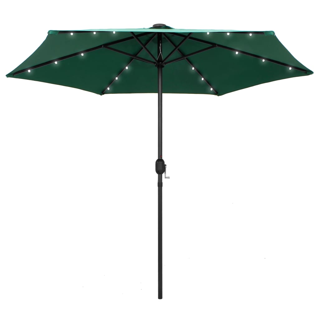 vidaXL Outdoor Umbrella Parasol with Solar LEDs Patio Sunshade Sun Shelter-2