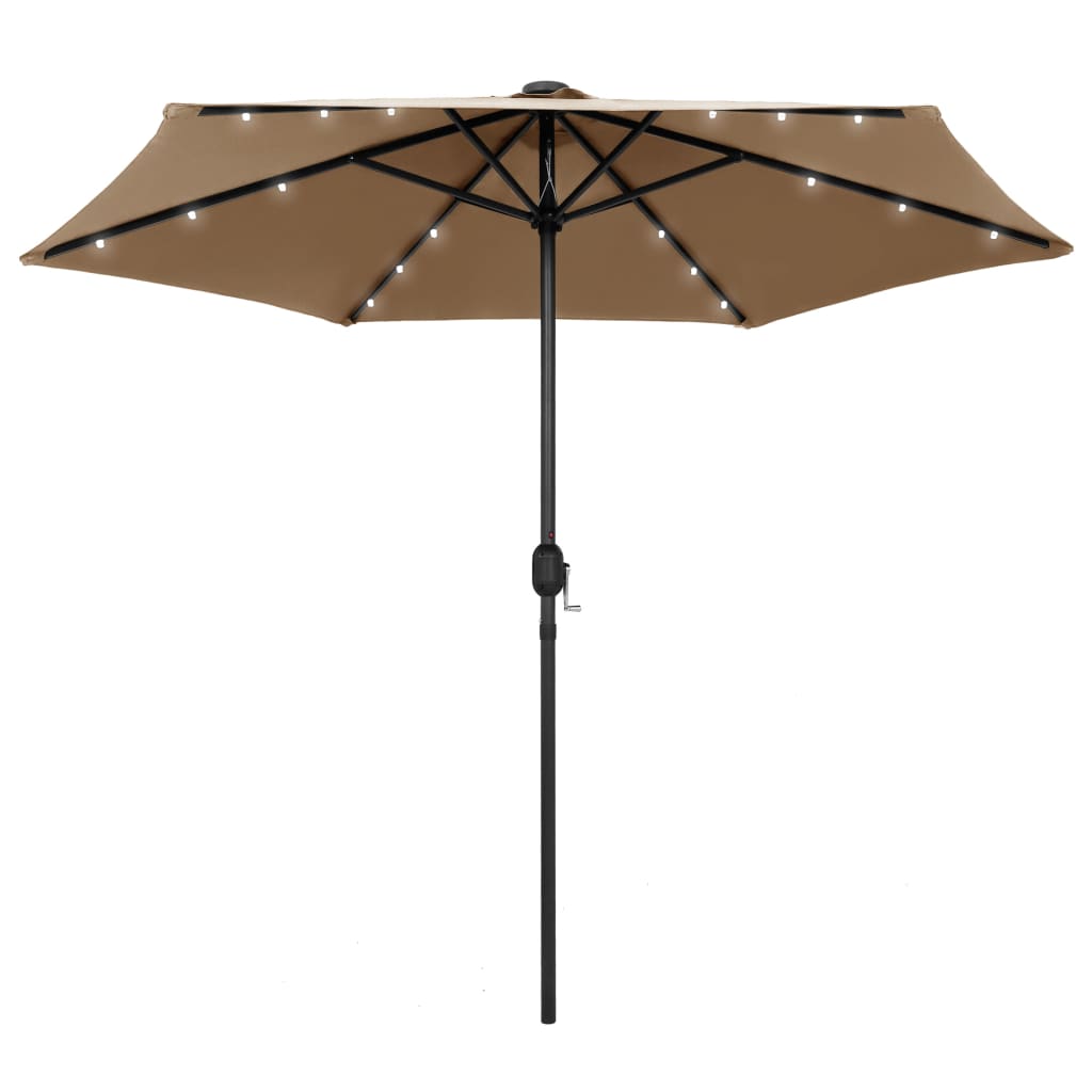 vidaXL Outdoor Umbrella Parasol with Solar LEDs Patio Sunshade Sun Shelter-4