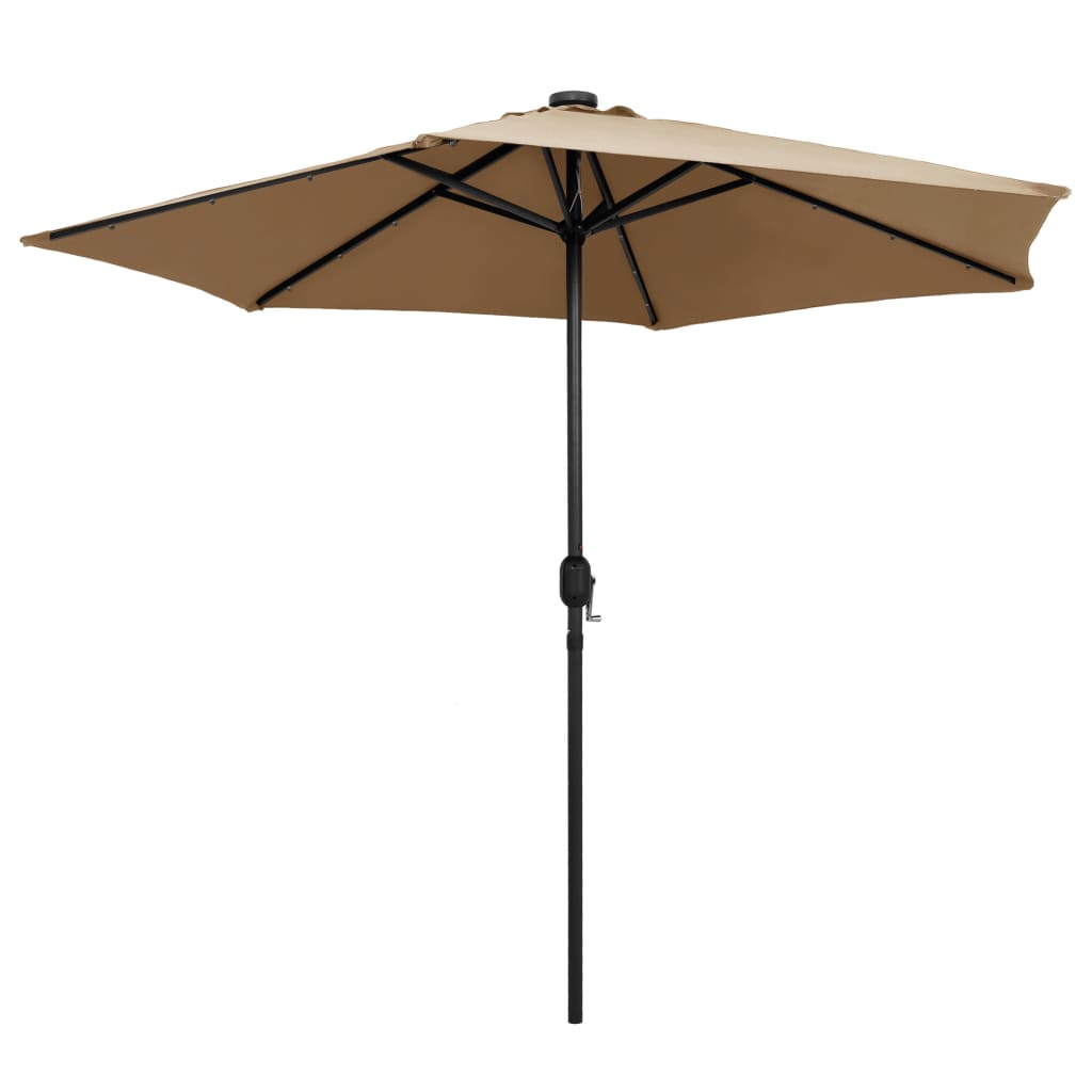 vidaXL Outdoor Umbrella Parasol with Solar LEDs Patio Sunshade Sun Shelter-0