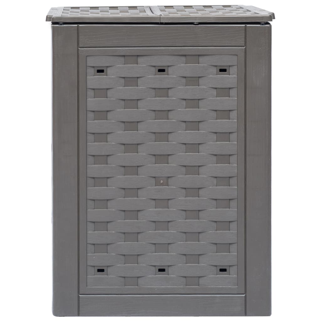 vidaXL Garden Composters 2 pcs Brown 23.6"x23.6"x32.7" 158.5 gal Plastic Rattan-1