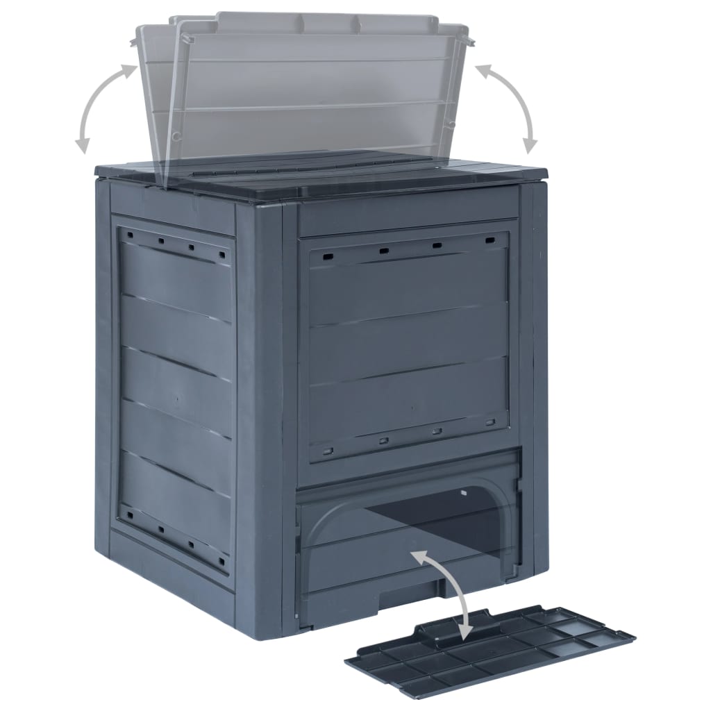 vidaXL Garden Composters 3 pcs Gray 23.6"x23.6"x28.7" 206.1 gal-2