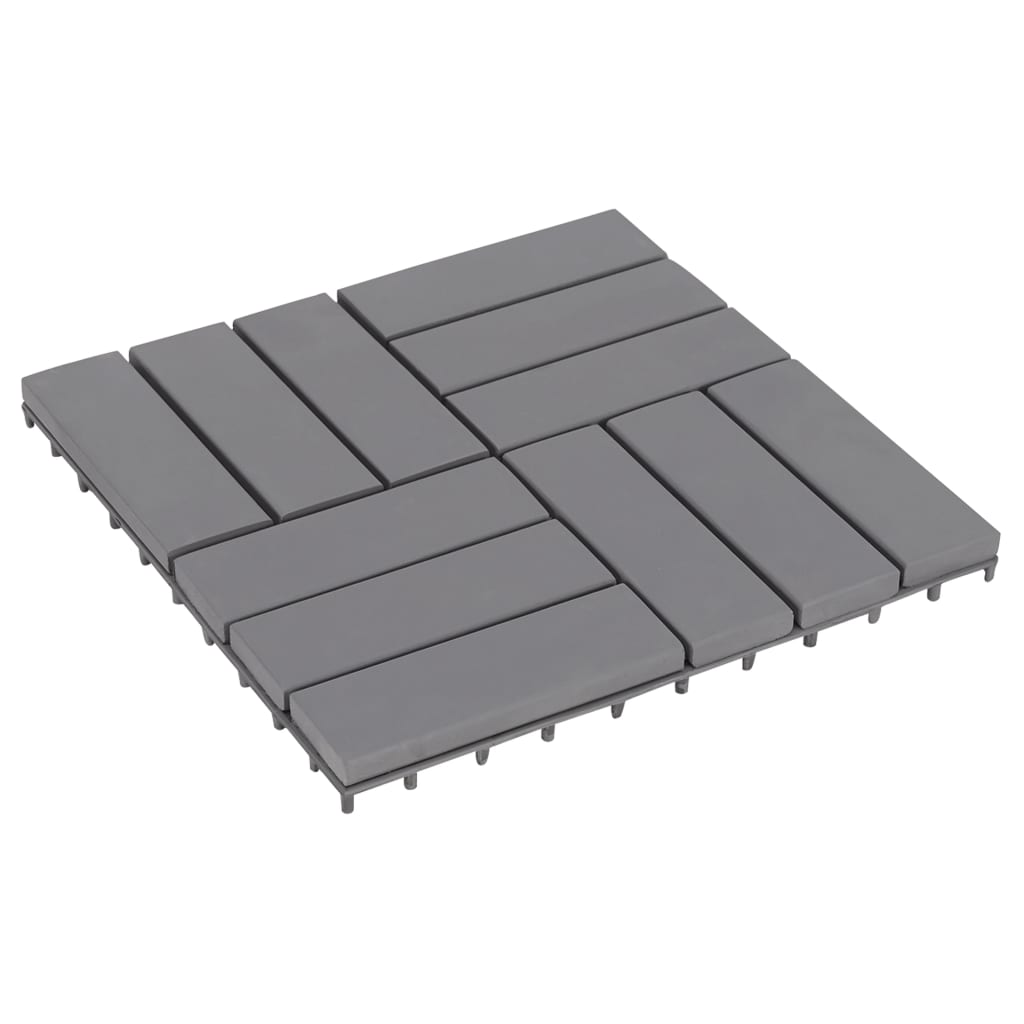 vidaXL Decking Tiles 20 pcs Gray Wash 11.8"x11.8" Solid Acacia Wood-0