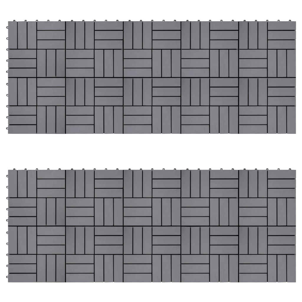 vidaXL Decking Tiles 20 pcs Gray Wash 11.8"x11.8" Solid Acacia Wood-1