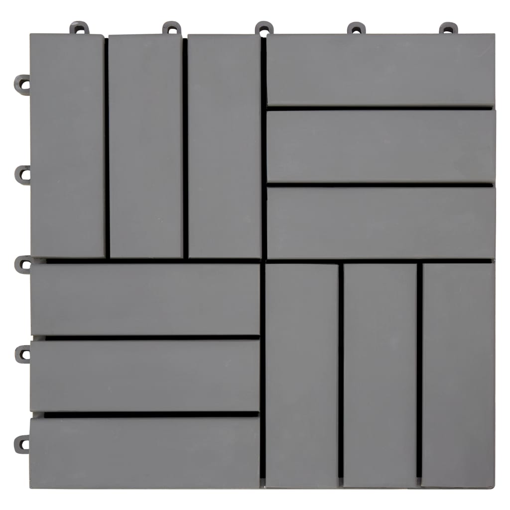 vidaXL Decking Tiles 20 pcs Gray Wash 11.8"x11.8" Solid Acacia Wood-2