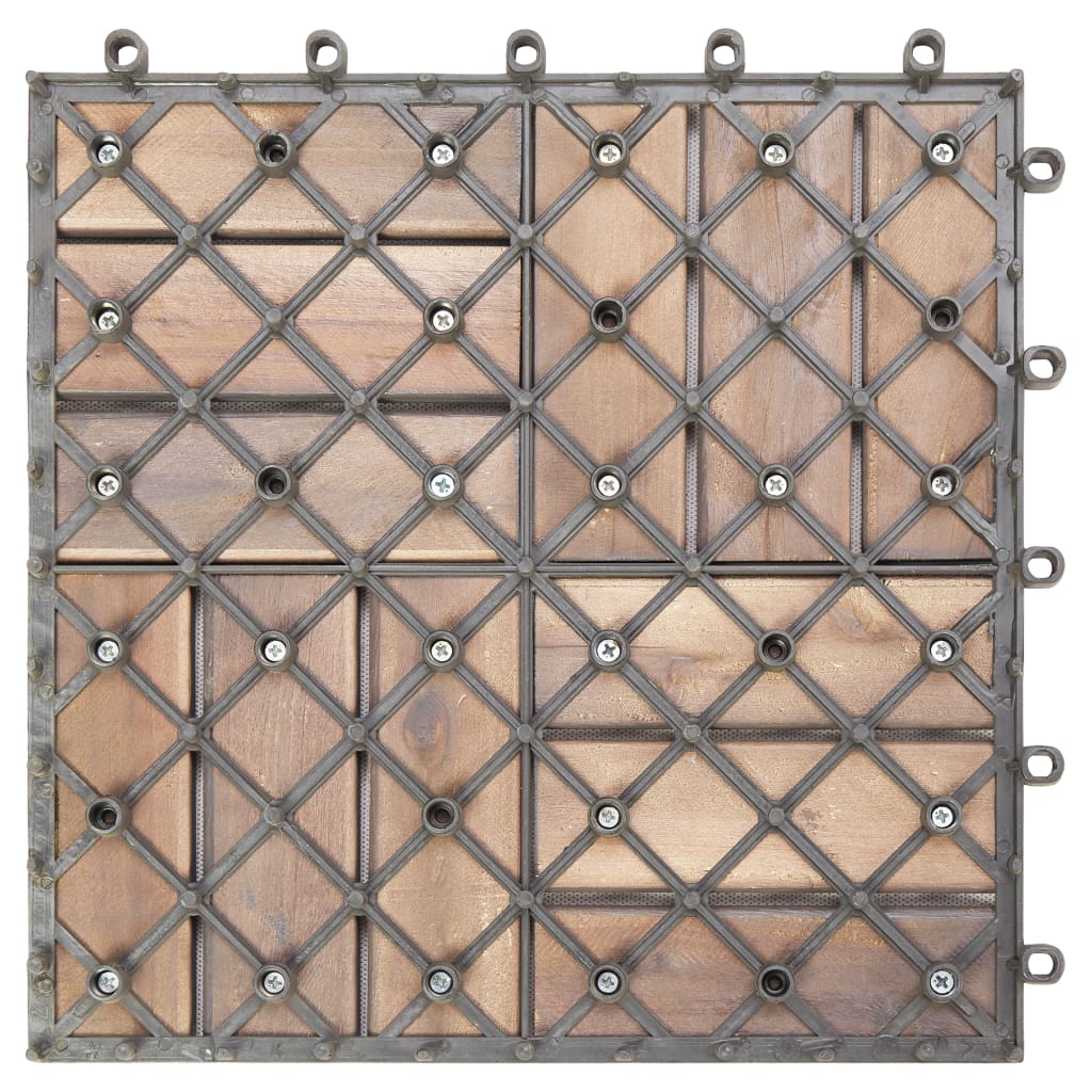 vidaXL Decking Tiles 20 pcs Gray Wash 11.8"x11.8" Solid Acacia Wood-3