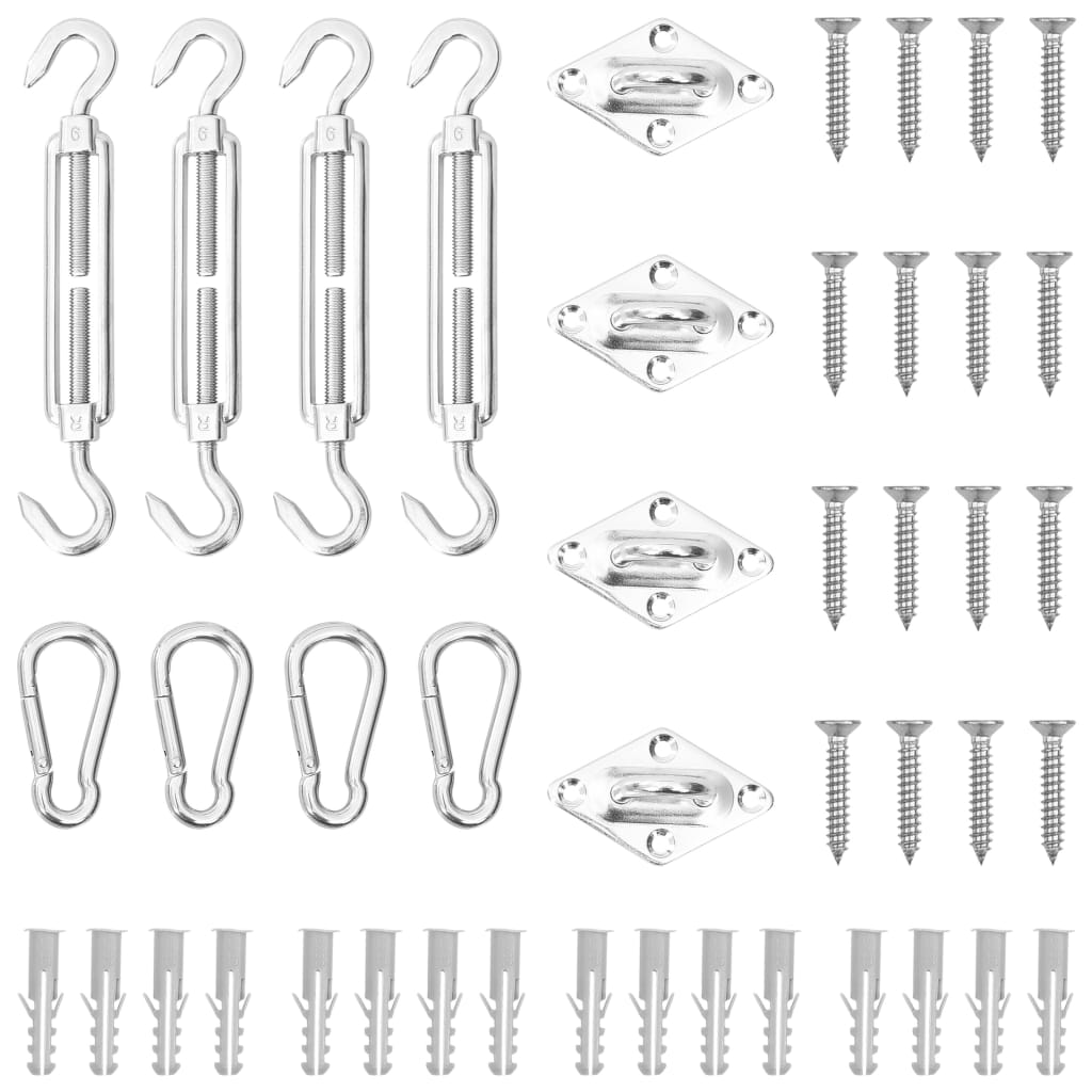 vidaXL Shade Sail Hardware Kit Sunshade Installation 12 Piece Stainless Steel-0