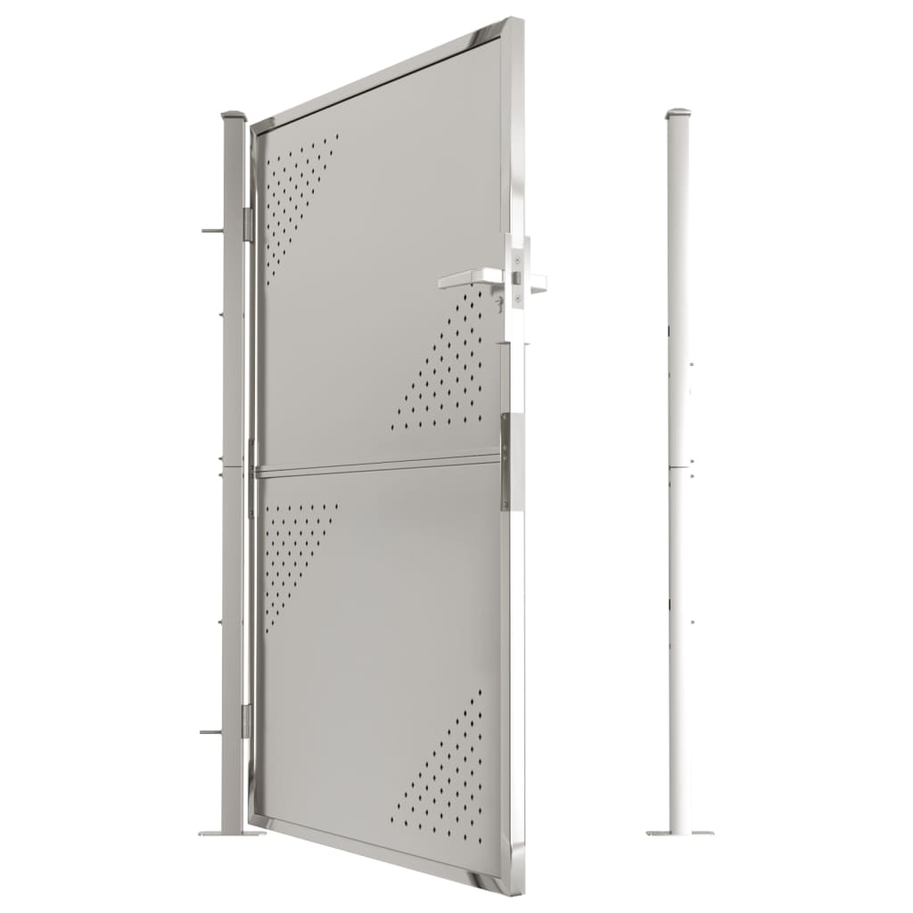 vidaXL Garden Gate 39.4"x59.1" Stainless Steel-3