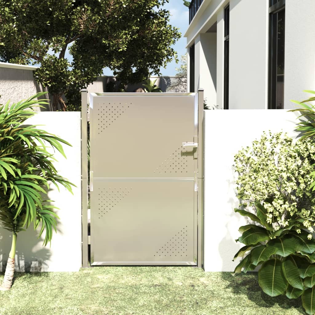 vidaXL Garden Gate 39.4"x59.1" Stainless Steel-0