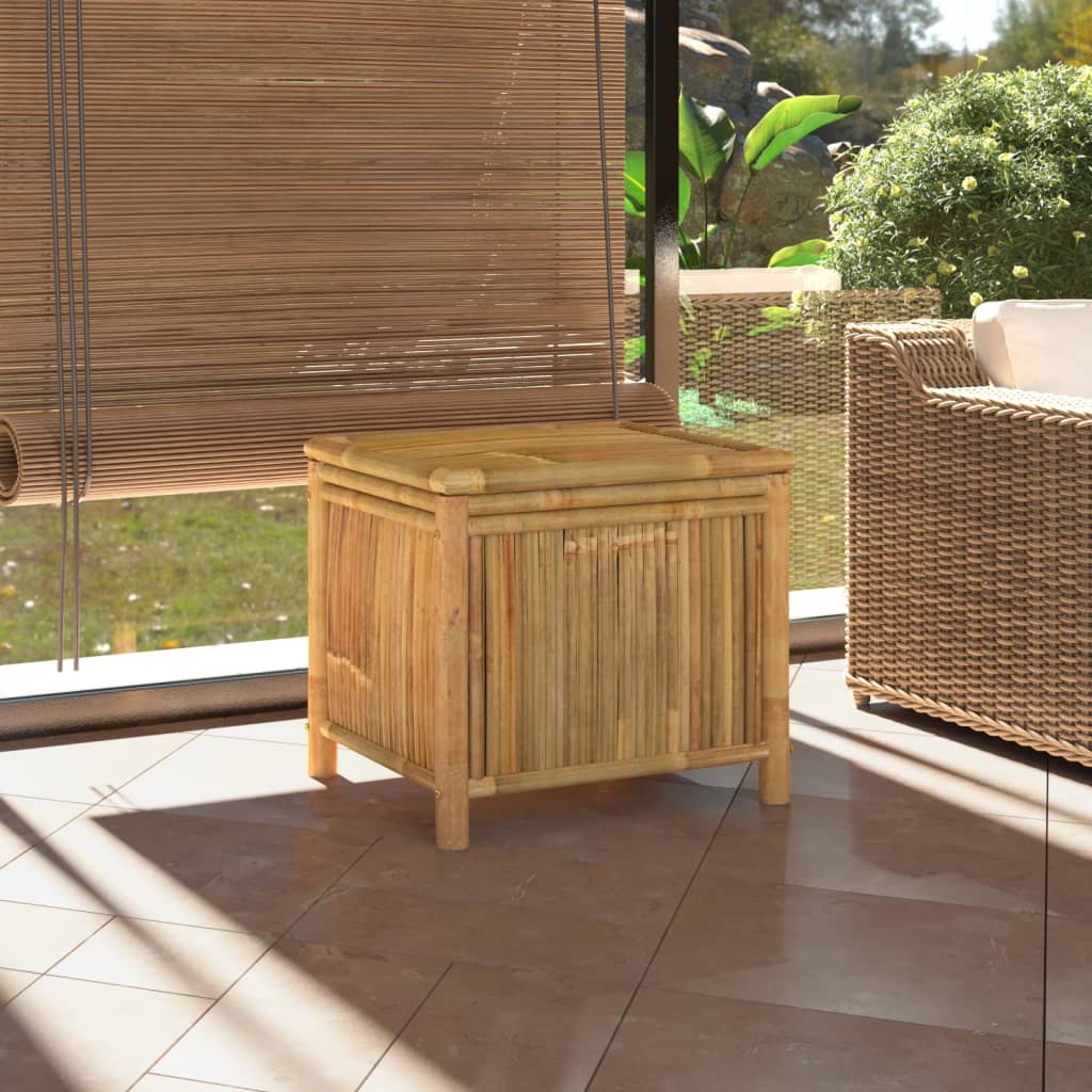 vidaXL Outdoor Storage Box Patio Furniture Garden Storage Chest Seat Bamboo-5