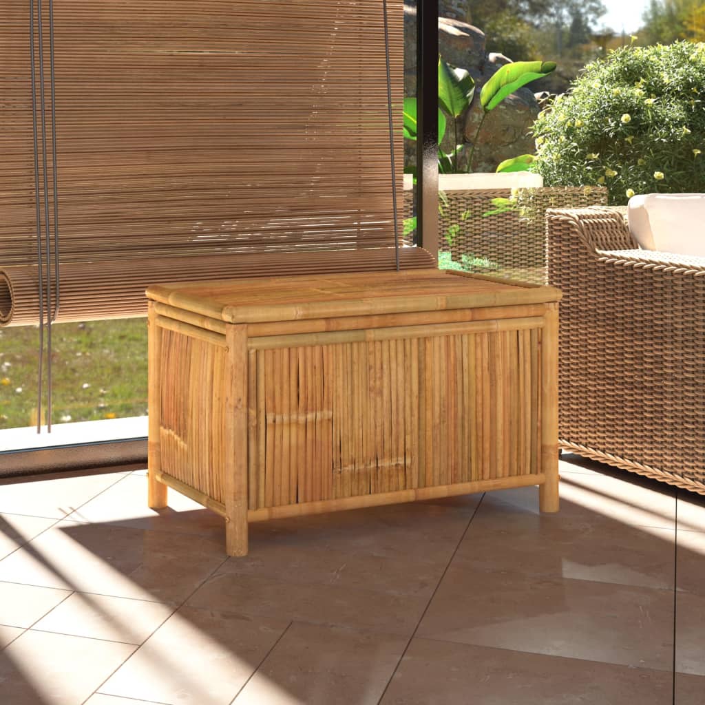 vidaXL Outdoor Storage Box Patio Furniture Garden Storage Chest Seat Bamboo-6