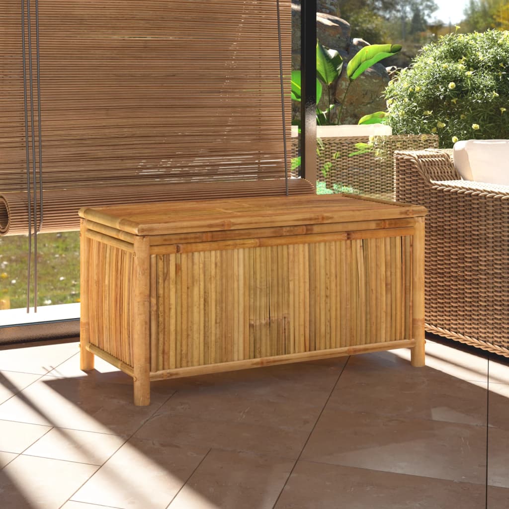 vidaXL Outdoor Storage Box Patio Furniture Garden Storage Chest Seat Bamboo-1