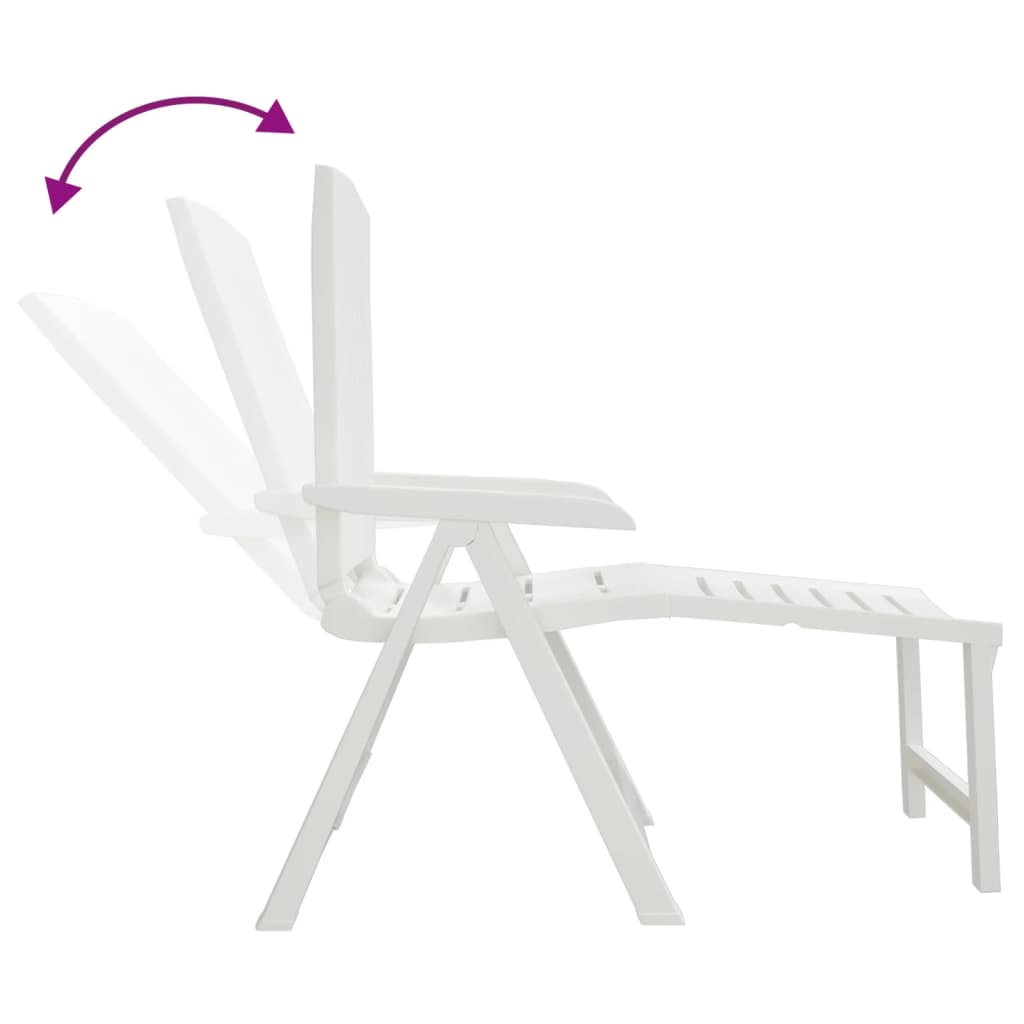 vidaXL Sun Lounger Patio Furniture Folding Outdoor Chaise Lounge Chair Plastic-2