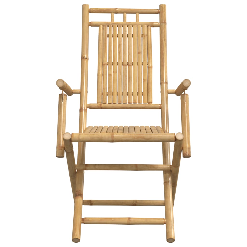 vidaXL Folding Patio Chairs 2 pcs 20.9"x26"x39" Bamboo-4