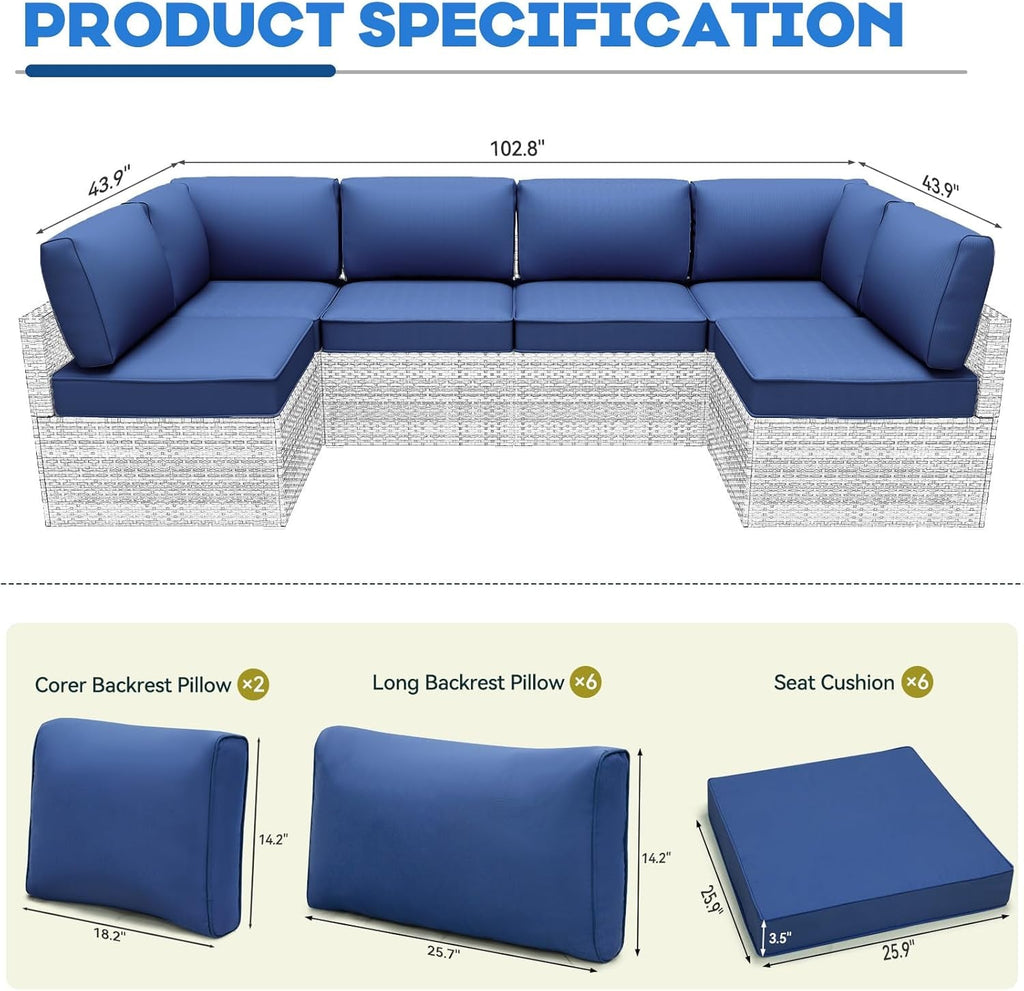 Water-Resistant Outdoor Cushions for Patio Furniture Sets-2