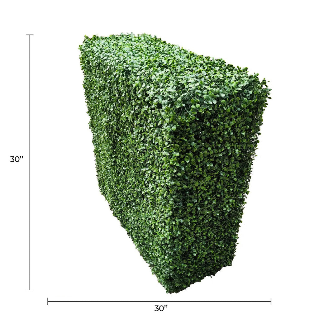 Premium Two Tone Green Artificial Boxwood Hedge 30"L x 30"H Commercial Grade UV Resistant-1