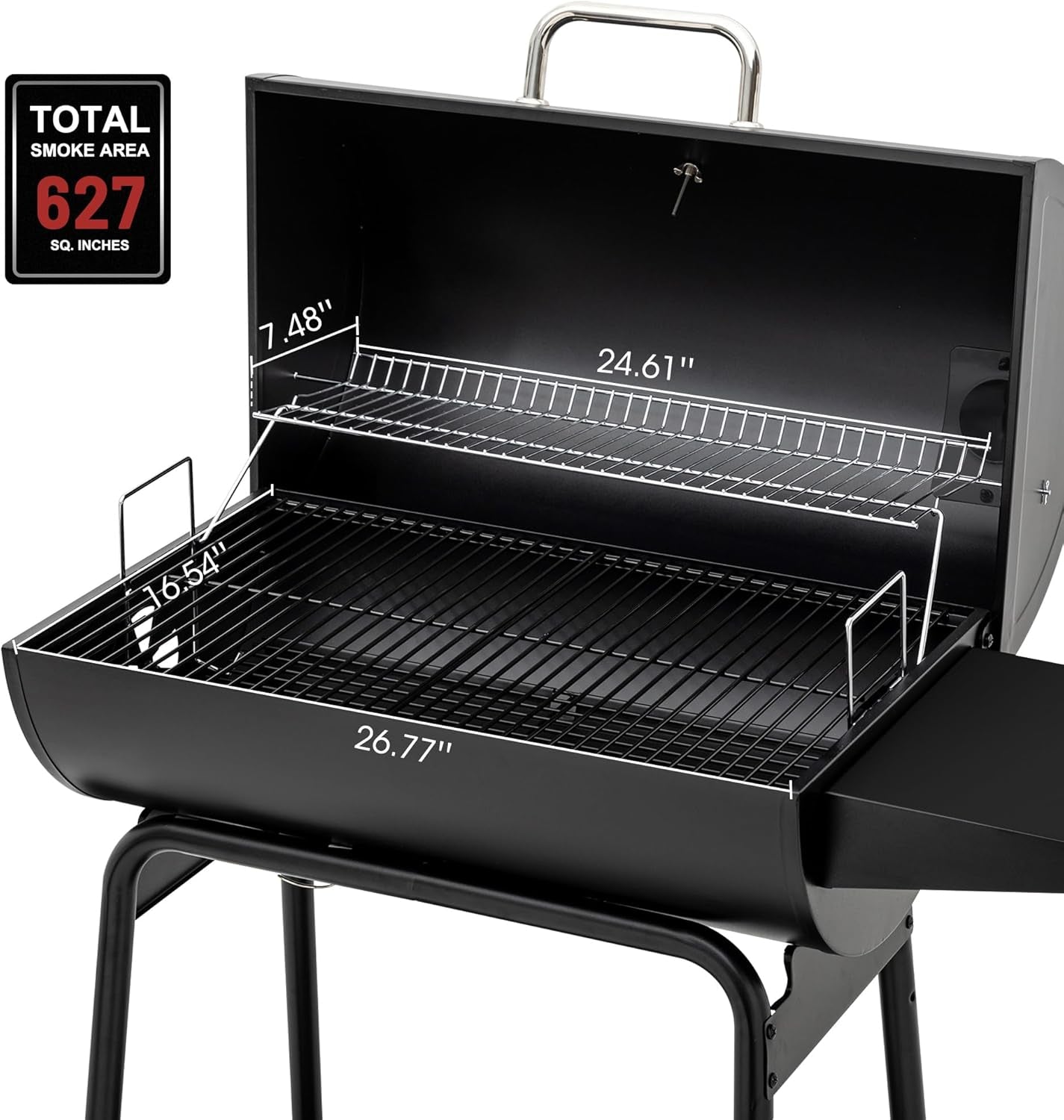 30 Inch Barrel Charcoal Grill: 627 Inch, Outdoor BBQ-3