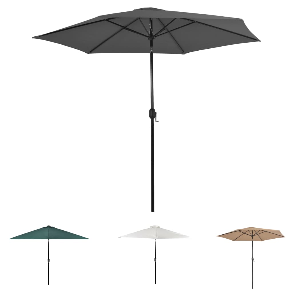 vidaXL Outdoor Umbrella Parasol Tilting Sunshade Garden Sun Shelter Steel-3