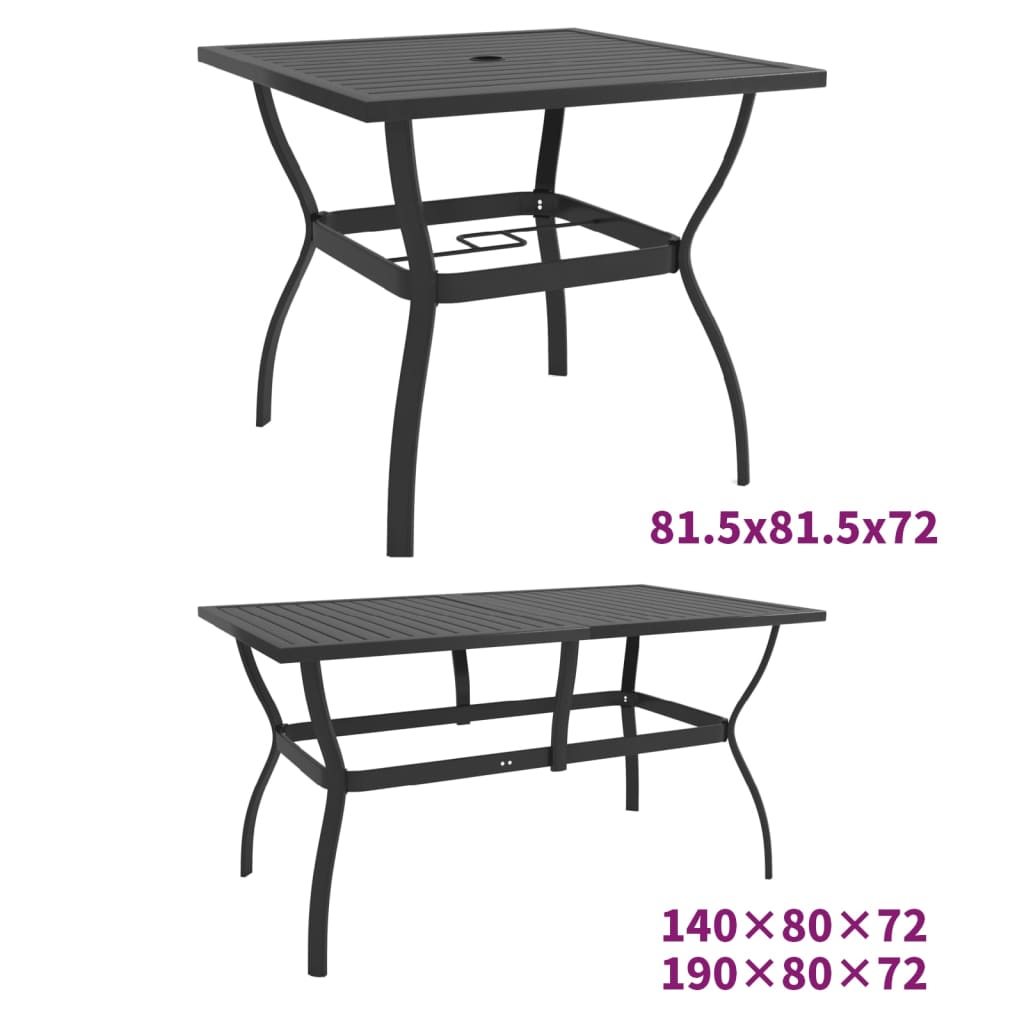 vidaXL Outdoor Dining Table Patio Table Porch Deck Garden Furniture Steel-0