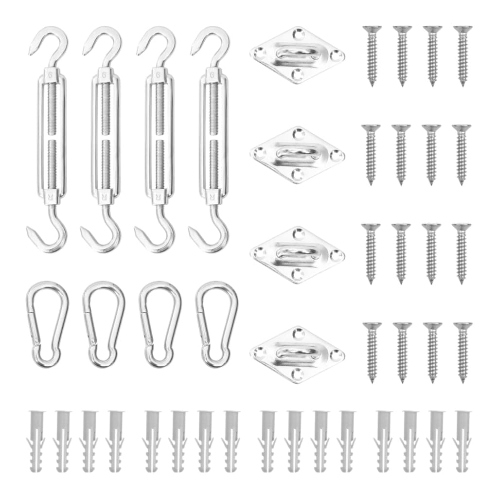 vidaXL Shade Sail Hardware Kit Sunshade Installation 12 Piece Stainless Steel-5